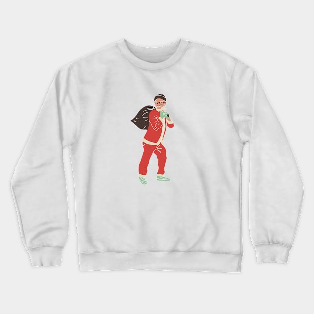 Hipster Santa Crewneck Sweatshirt by Aurora B